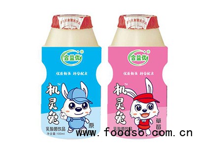 機(jī)靈兔乳酸菌原味、草莓味飲品