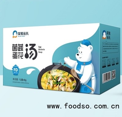 果熊站長(zhǎng)菌蔬蛋花湯96g速食湯代餐早餐沖泡即食飽腹批發(fā)