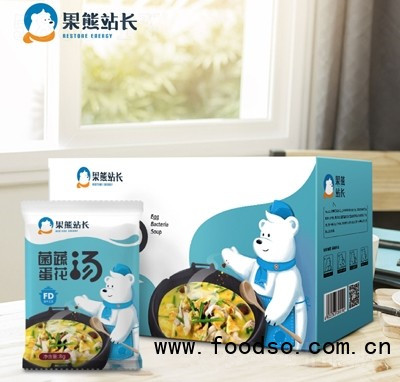 果熊站長(zhǎng)菌蔬蛋花湯8g速食湯代餐早餐沖泡即食飽腹批發(fā)