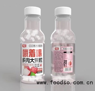 澳進(jìn)荔枝味果汁飲料果粒果